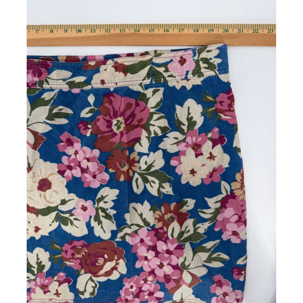 Boden Floral Corduroy Mini Skirt Blue Pink Cotton WG450 Womens Size 16L UK 20L - Picture 5 of 7
